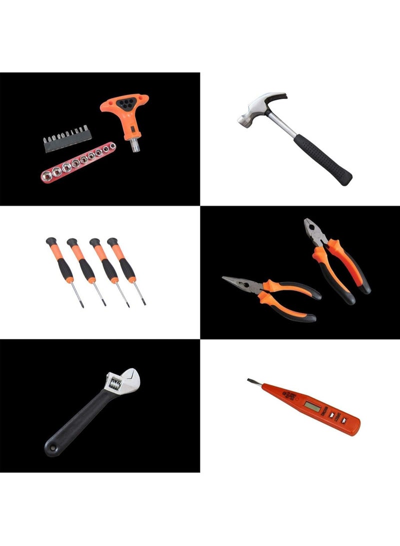 جي جوت 82 قطعة أدوات ، أدوات يدوية مشتركة لإصلاح السيارات المنزلية ، مع البلاستيك مربع أدوات التخزين المقبس وجع مأخذ كيت - هدية مثالية للمبتدئين طلاب الكلية - Image 4