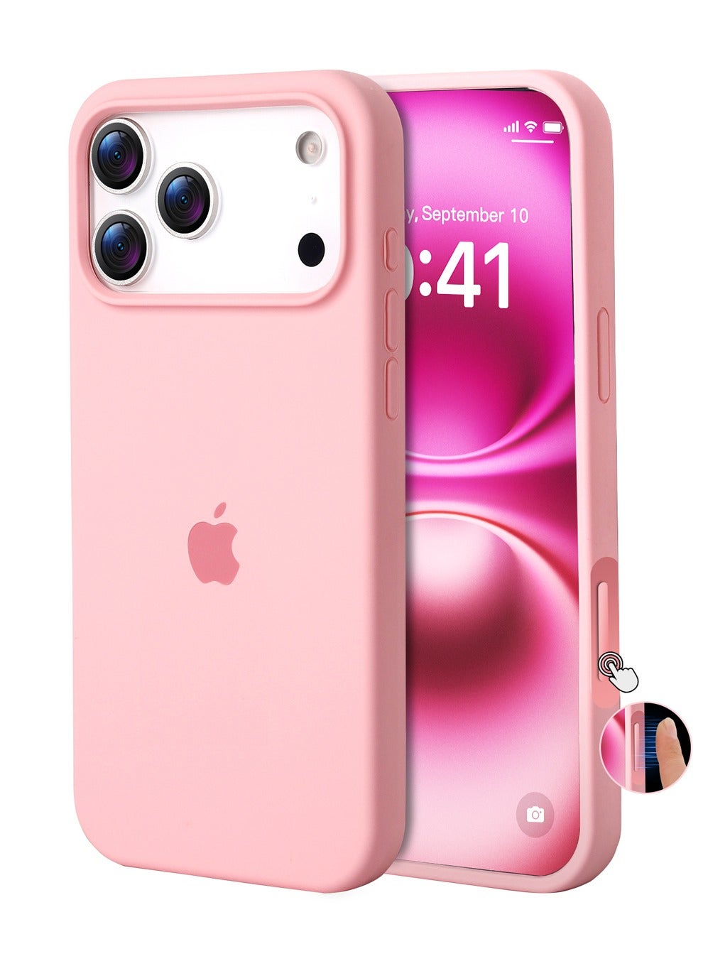 iPhone 17 Pro Protective Case, Silicone Material, Shock-Resistant with Camera Lens Protection and Control Button Coverage, Anti-Shock Mobile Phone Protective Cover, Compatible with MagSafe Accessories