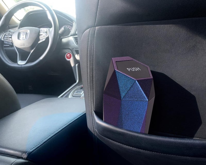 Ginsco Car Trash Can with Lid, 2 Pack Mini Car Trash Can Cup Holder, Cars Garbage Can Car Accessories for Interior, Leakproof Car Trash Bin, Multipurpose Trash Can for Cars, Home (Iridescent Blue) - Image 5