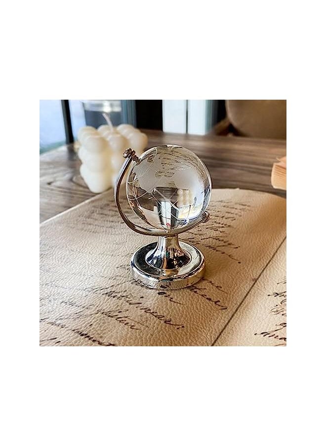 Goodern Mini Globe Crystal Ballsmall Globe For Desk Decorround Earth Globe World Map Crystal Ball Decorative Desktop Ornamentmagic Crystal Sphere Glass Globe Craft Ornaments Gifts Home Office Decor  - Image 3