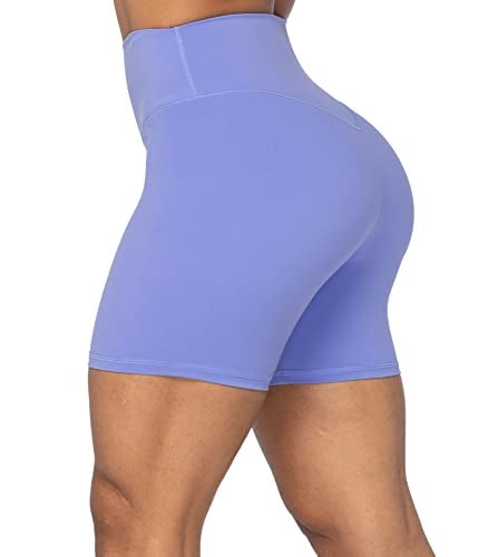Sunzel 5" High Waist Biker Shorts for Women No Front Seam Soft Yoga Workout Gym Bike Shorts Tummy Control Squat Proof Purple - Image 2