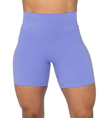 Sunzel 5" High Waist Biker Shorts for Women No Front Seam Soft Yoga Workout Gym Bike Shorts Tummy Control Squat Proof Purple - Image 1