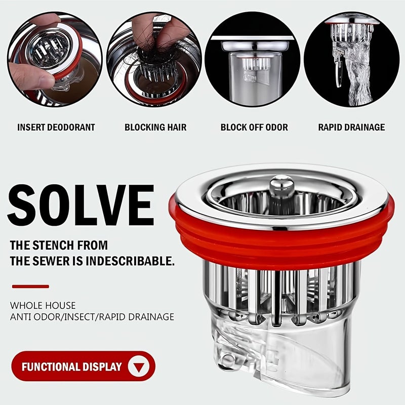 Drain Anti Odor Device 40mm 50mm 1.57in 1.97in Core For Toilet Bathroom Sewer 3pcs Insect Proof Cover - Image 5