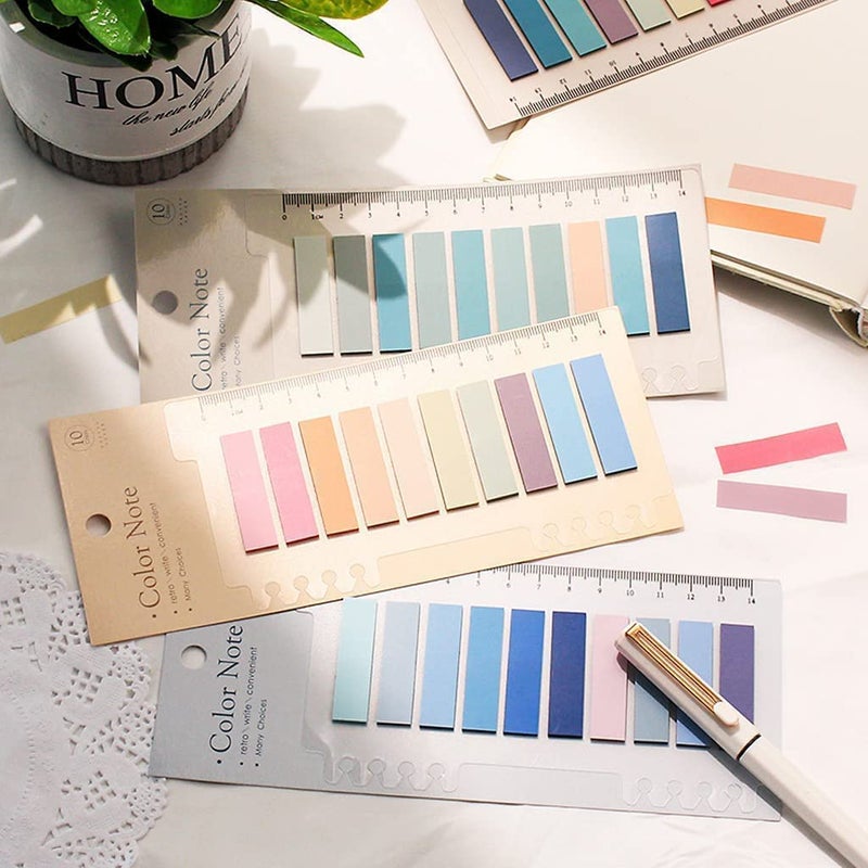 WebWares Sticky Tabs Sticky Index Tabs for Annotating Books Page Markers Transparent Sticky Notes Colorful Morandi Sticky Book Tabs (1 Packs | 200 Pcs Notes) - Image 3
