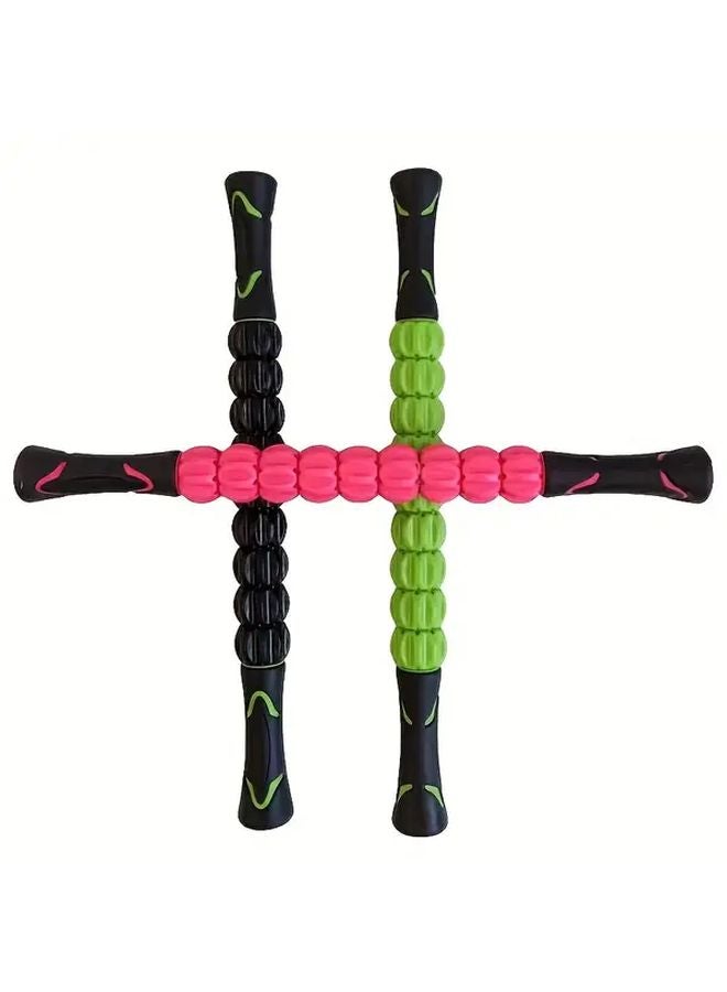 عصا التدليك الخضراء للاسترخاء الكامل للجسم مصنوعة من معدن متين صالة ألعاب رياضية محمولة - Image 3