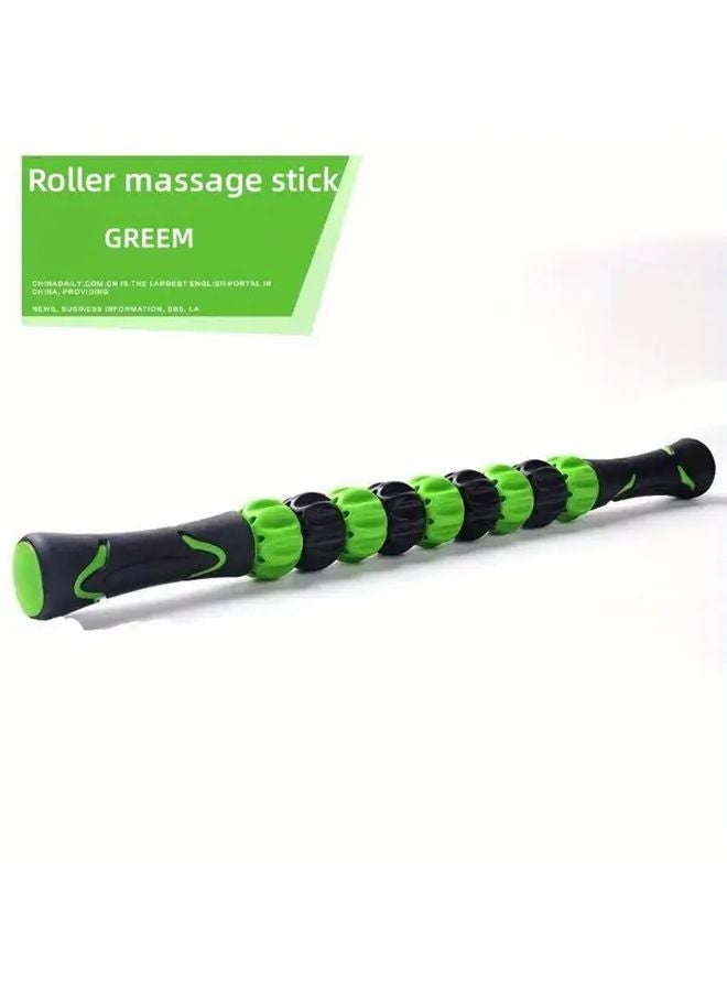عصا التدليك الخضراء للاسترخاء الكامل للجسم مصنوعة من معدن متين صالة ألعاب رياضية محمولة - Image 4