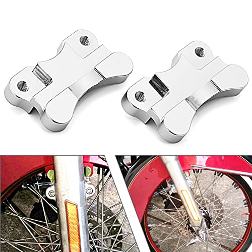 Mofun Softail Front Fender Spacer Relocator Riser Brackets Kit Compatible with Harley Softail Fat Boy Deluxe Heritage Classic Slim 1986-2017 21" Wheel Model - Image 2