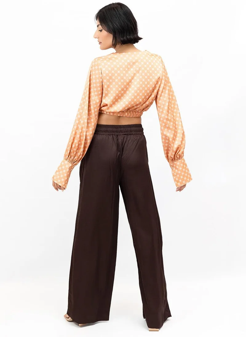 JANARA JONES Apricot Crush Satin Cindy Blouse