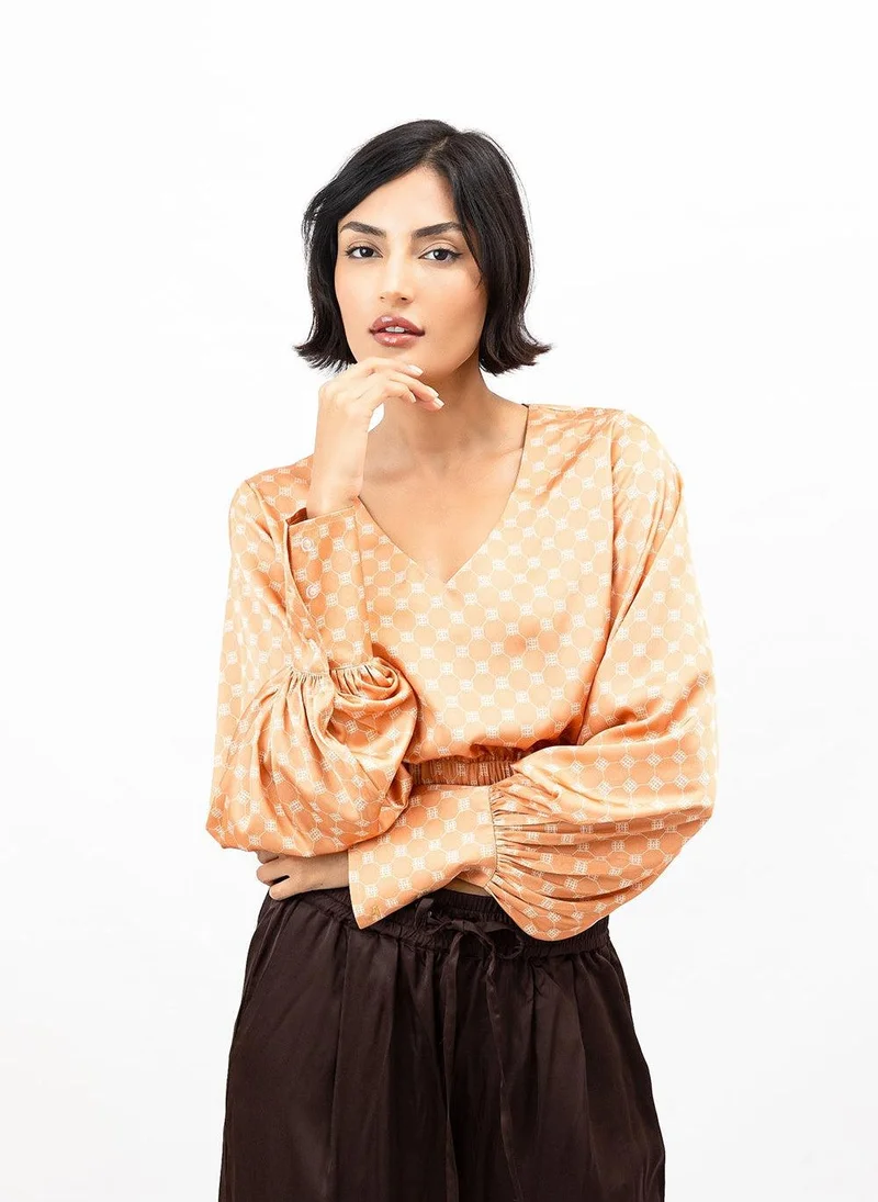 Apricot Crush Satin Cindy Blouse