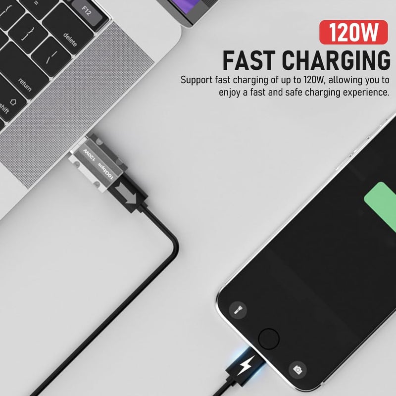 Verilux ® USB C to USB A OTG Adapter Type C to USB Adapter USB 3.1 Support Data Transfer & Max 120W Fast Charging Zinc Alloy Type C to USB for Laptop, PC, Power Bank - Image 4