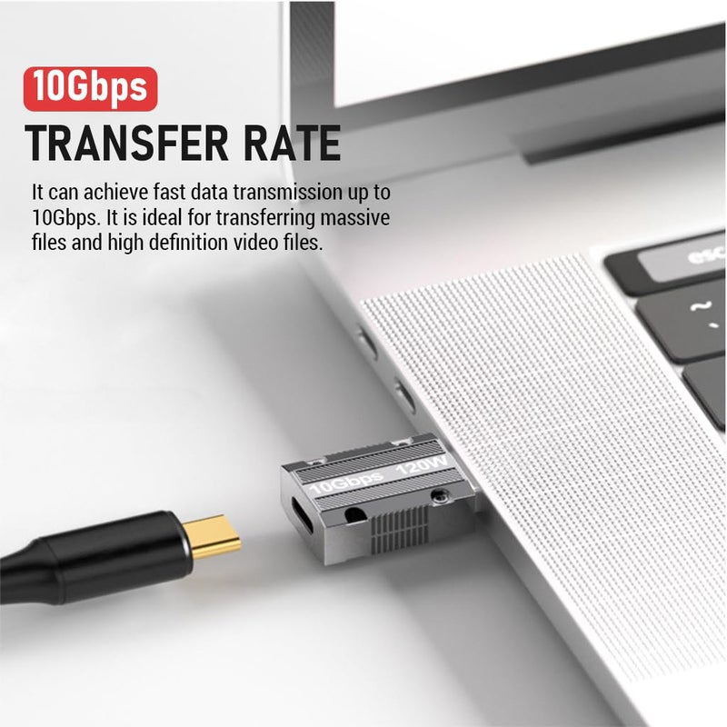 Verilux ® USB C to USB A OTG Adapter Type C to USB Adapter USB 3.1 Support Data Transfer & Max 120W Fast Charging Zinc Alloy Type C to USB for Laptop, PC, Power Bank - Image 5