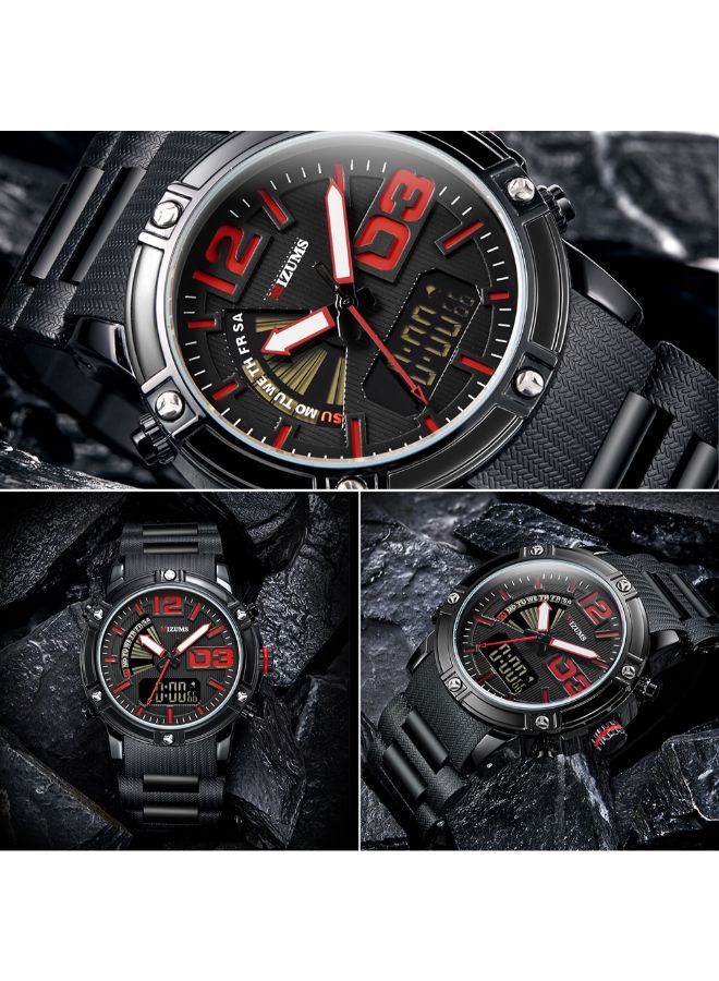 NIBEMINENT men Sports Waterproof Quartz Analog+Digital Wrist Watch J4374-3-KM - Image 3