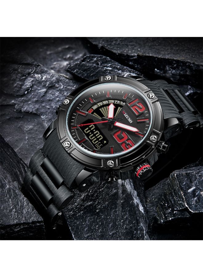 NIBEMINENT men Sports Waterproof Quartz Analog+Digital Wrist Watch J4374-3-KM - Image 4