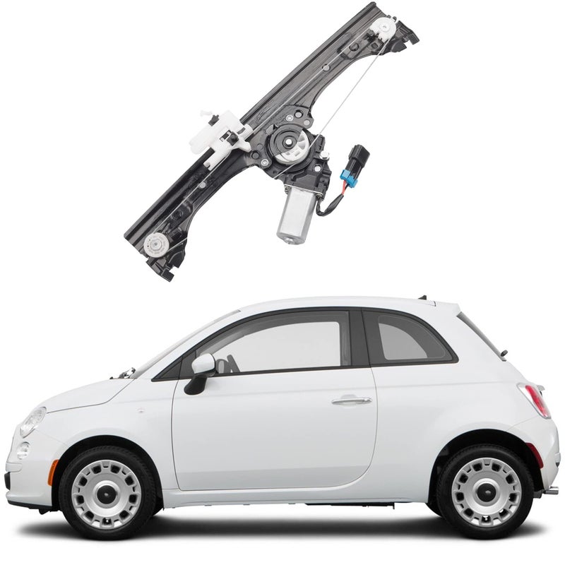 Dasbecan Front Left Driver Side Window Regulator Assembly wMotor Compatible with Fiat 500 20122019 14L Replaces 751648 68070267AD 68070267AE 68070267AC
