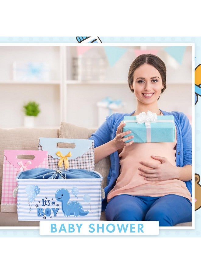 Tiangrid Nursery Storage Dinosaur Baby Storage Basket for Baby Shower Dinosaur Basket with Drawstring Closure 15.75 x 11.81 x 8.27 Inches Collapsible Gift Bin for Diaper Toy Nursery Room - Image 5