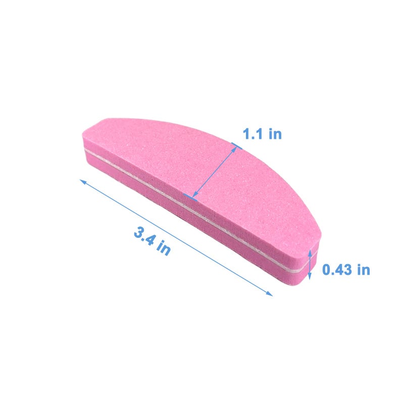 GigaGround 20 PCs Nail Buffers, Double Sided Nail Files Buffer Blocks 100/180 Grit Portable Washable Sanding Buffing File Arc Shape (Pink) - Image 4