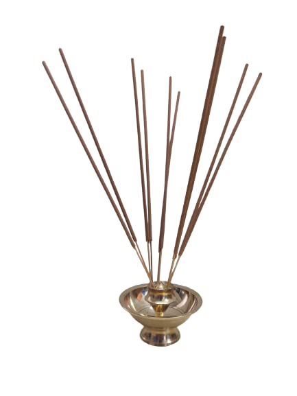 Neoteric Indian Traditional Brass Agarbatti Stand with Ash Holder – Gold Finish Pooja Pyali Set of 2 – Incense Stick Holder for Home & Temple Use - Image 5