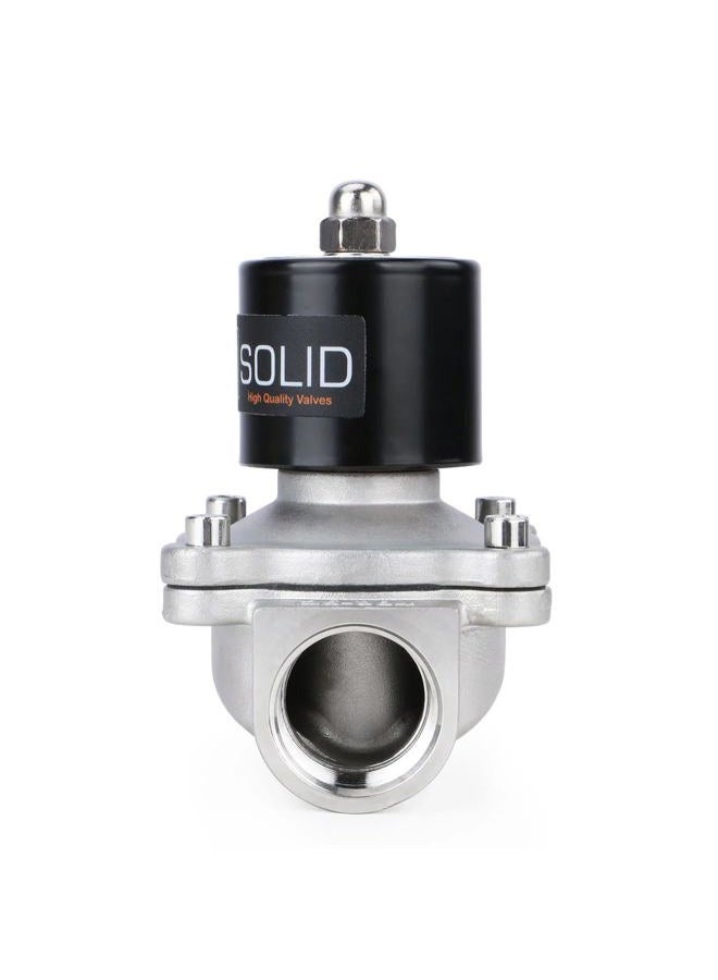 U.S. Solid 1" Stainless Steel Electric Solenoid Valve 110VAC Normally Closed Air Water - Image 2