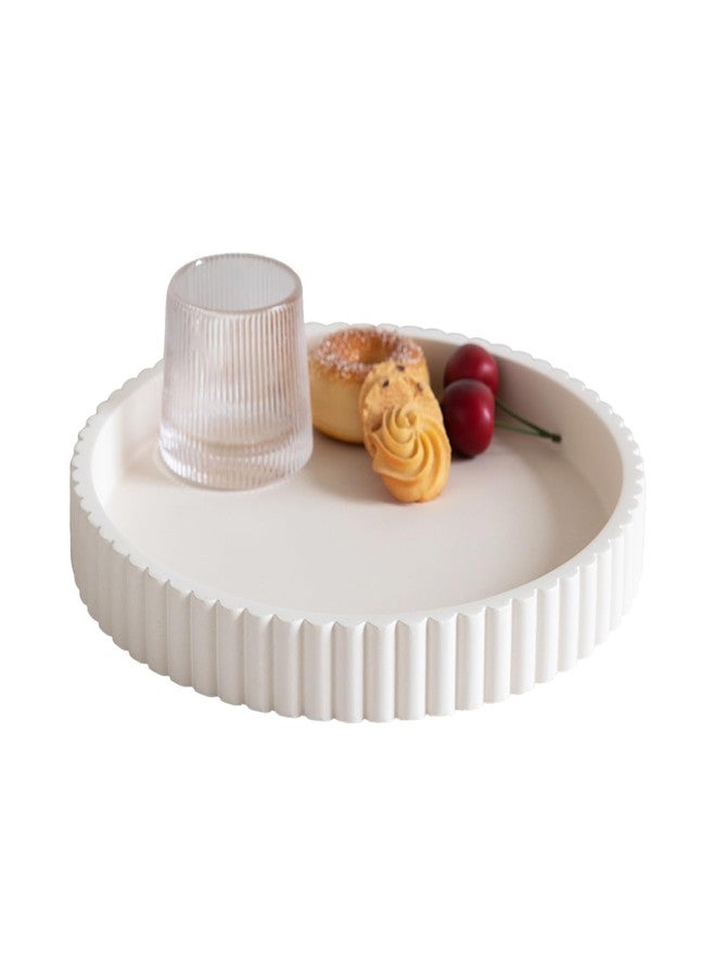 Aftermat Decorative Tray for Coffee Table, Living Room, Side Table, 11" White Round Concrete Home Decor Serving Trays for Accent Table, Console Table - Image 1