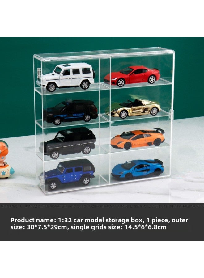 Hot Wheels Display Stand Alloy Car Model 1:64 Children's Toy Car Ornaments Transparent Finishing Storage Display Box-Color:1:32 Stackable Transparent Display Box (8grids)  - Image 1