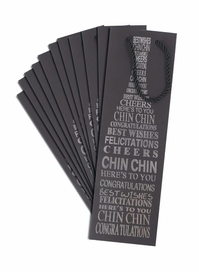 حقيبة هدايا زجاجة النبيذ، حقيبة نبيذ فاخرة قابلة لإعادة الاستخدام مصنوعة من الكرتون مع مقبض لحفلات الذكرى والزفاف وأعياد الميلاد والمهرجانات، 12 قطعة - Image 1