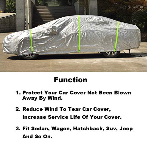 Kayme Car Cover Straps Wind Protector,3pcs Elastic Adjustable Rope Protect Cover from High Wind, Universal Fit - Image 2