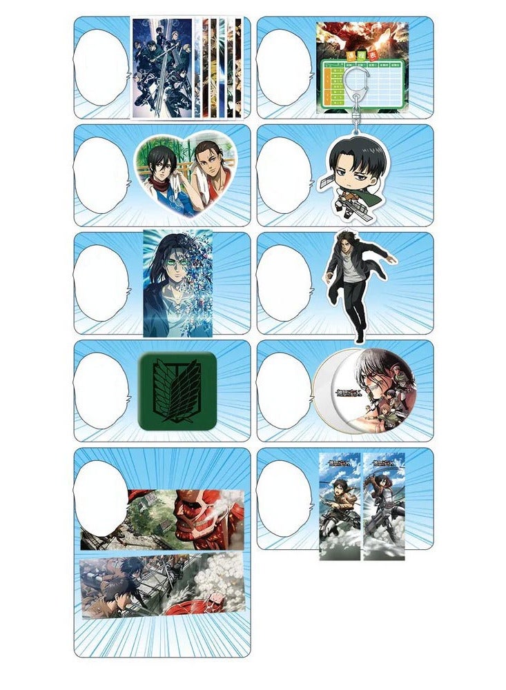 Generic Attack on Titan Anime Gift Box Set Postcard, Stickers, Water Bottle, Badge, Keychain, Cap - Image 3