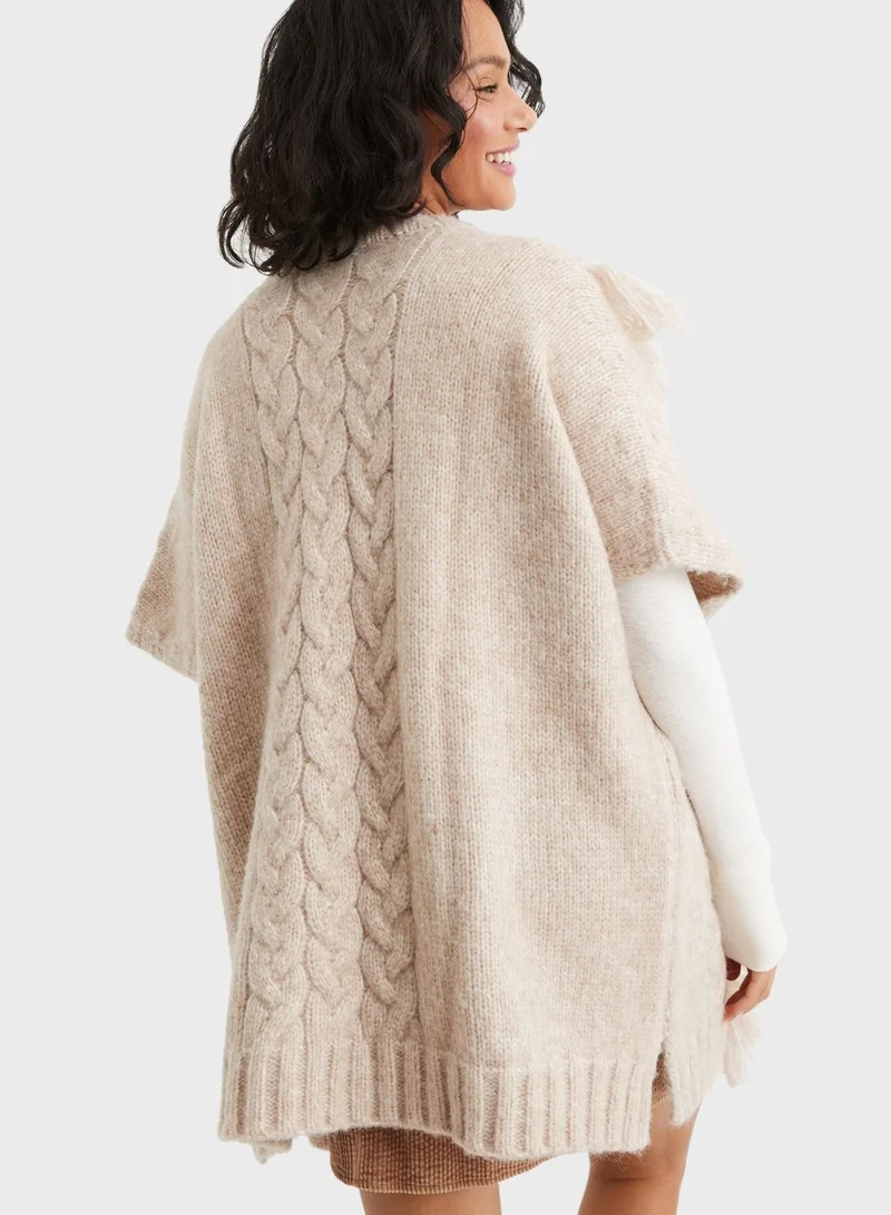 Aerie Fringe Cable Knitted Sweater
