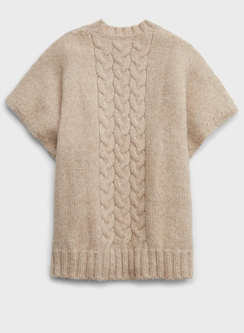 Aerie Fringe Cable Knitted Sweater