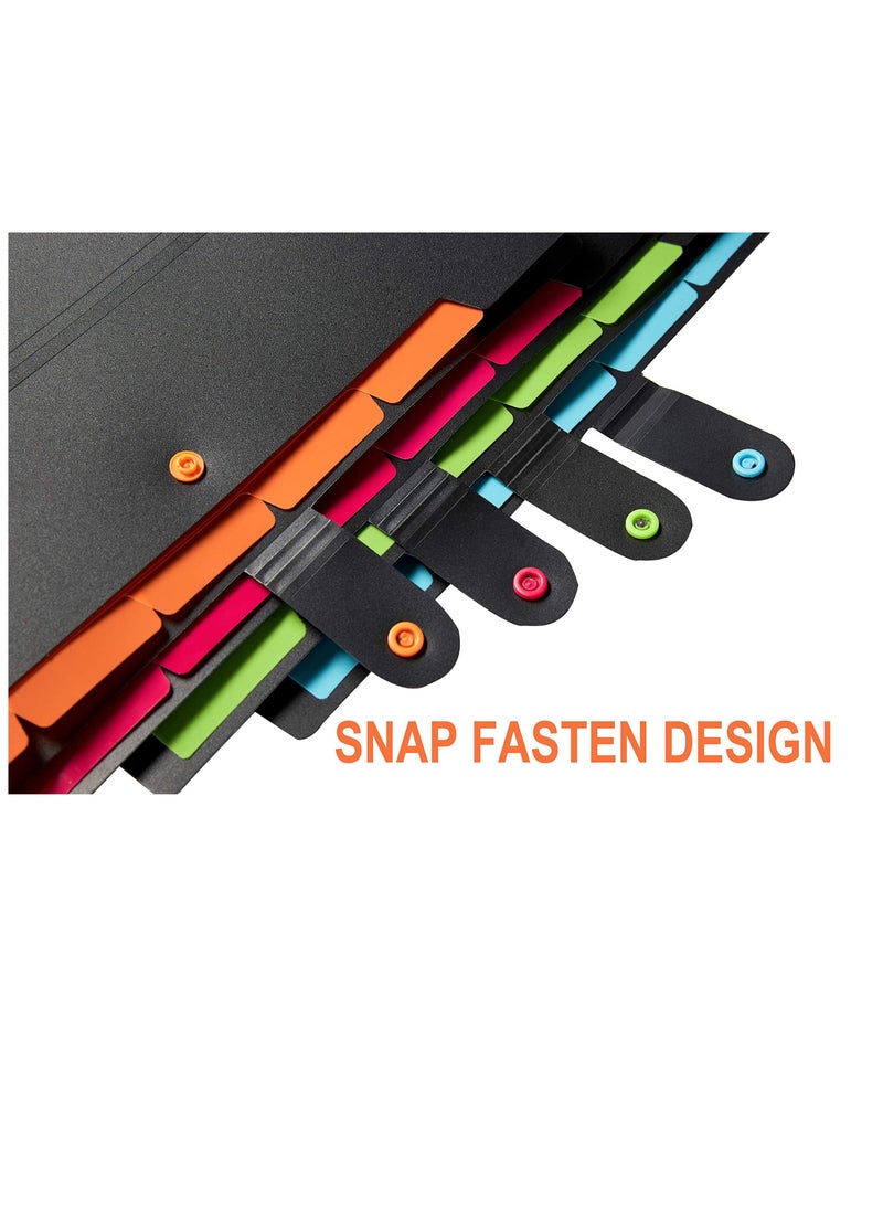KASTWAVE - 4 Pack Expanding File Folders 6 Pockets, Accordion File Organizer File Folder Expanding Folders A4 Letter Size Document Organizer for School Office - Image 1