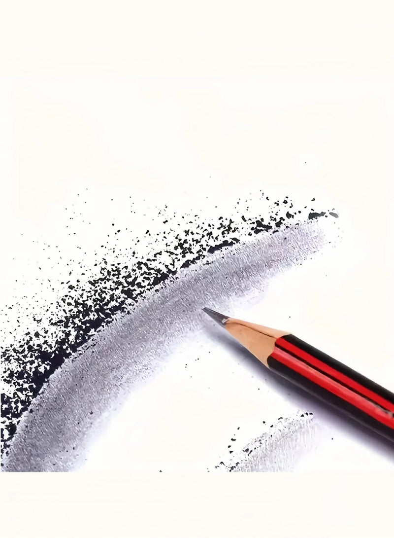 Generic 50pcs HB Pencil Set with Erasers - Fine 0.3mm for Writing/Sketching, Red & Black Design, Durable & Comfortable  - Image 3