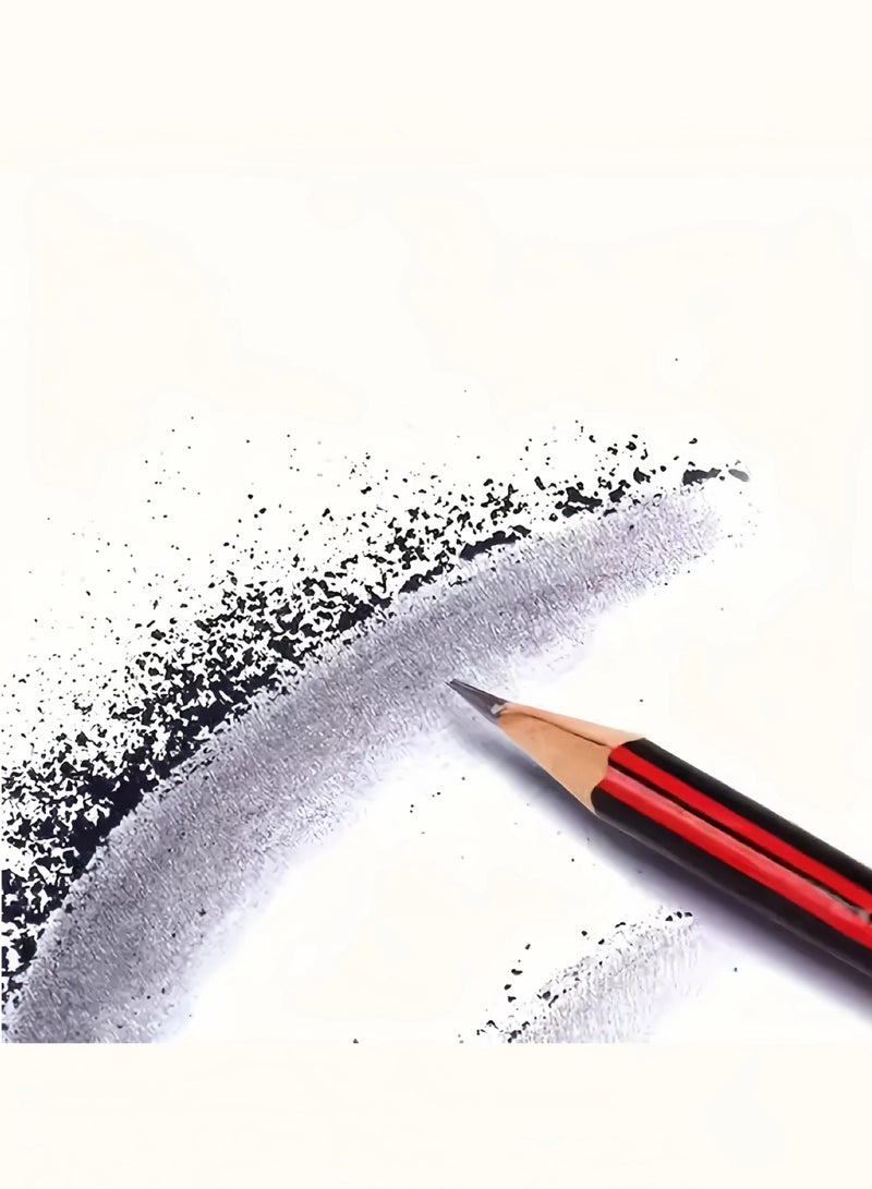 50pcs HB Pencil Set with Erasers - Fine 0.3mm for Writing/Sketching, Red & Black Design, Durable & Comfortable - Image 3