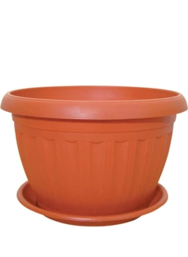 Generic - Planter Plastic Round Pot, Brown , 57 cm - Image 1