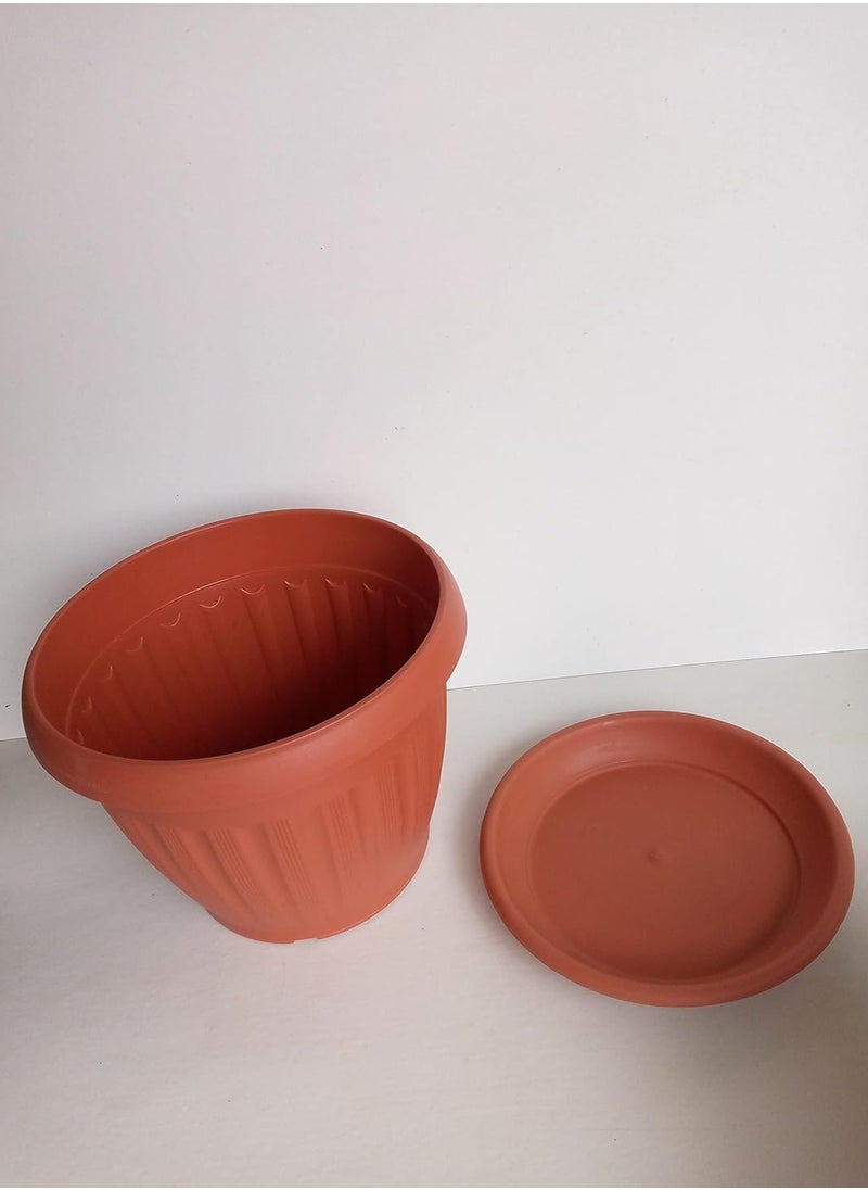 Generic - Planter Plastic Round Pot, Brown , 57 cm - Image 1