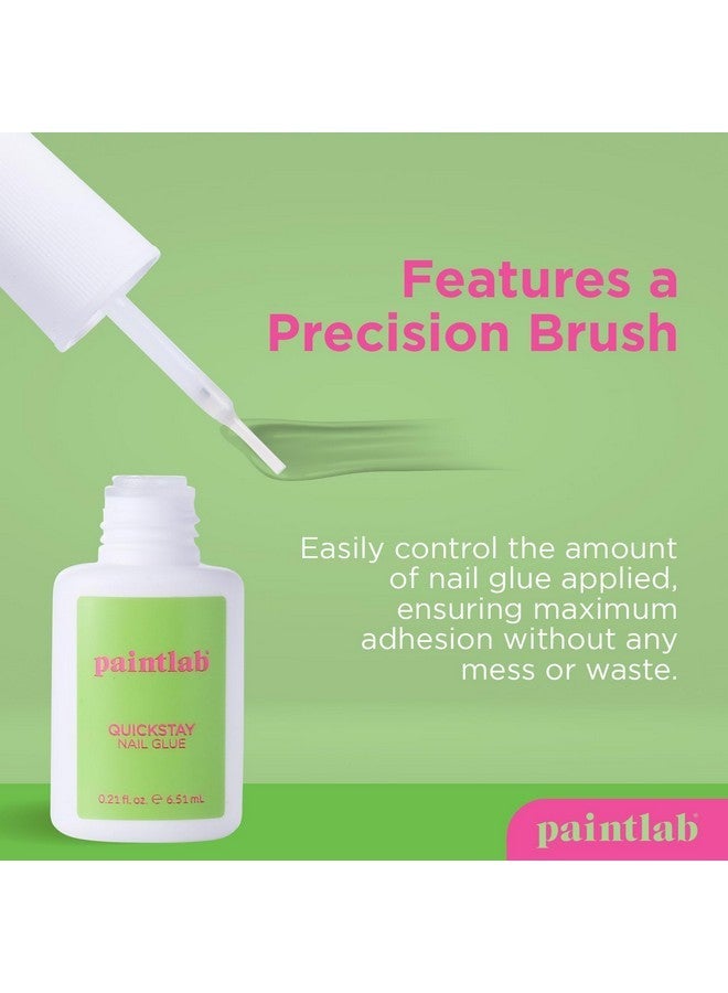 PaintLab Brush On Nail Glue For Press Ons - Professional Nail Glue For Acrylic Nails | Vegan & Cruelty Free | Easy Apply, Long Lasting & Fast Drying Press On Nail Glue For Nail Tips, Nail Bond, 0.21Oz - Image 4
