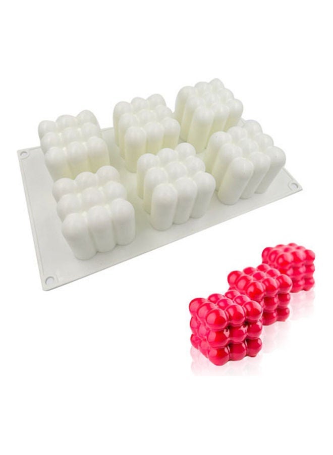 6 Cavity Baking Mold 3D Magic Cube Silicone Cake Mousse Mould Food-grade DIY Kitchen Tools white 29.5*29.5*29.5cm - Image 1