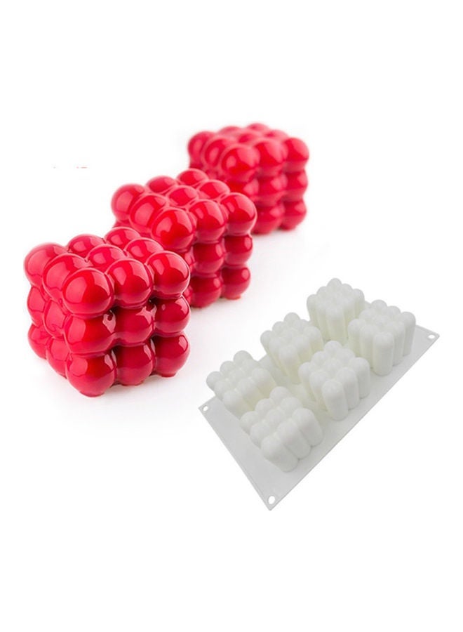 6 Cavity Baking Mold 3D Magic Cube Silicone Cake Mousse Mould Food-grade DIY Kitchen Tools white 29.5*29.5*29.5cm - Image 5