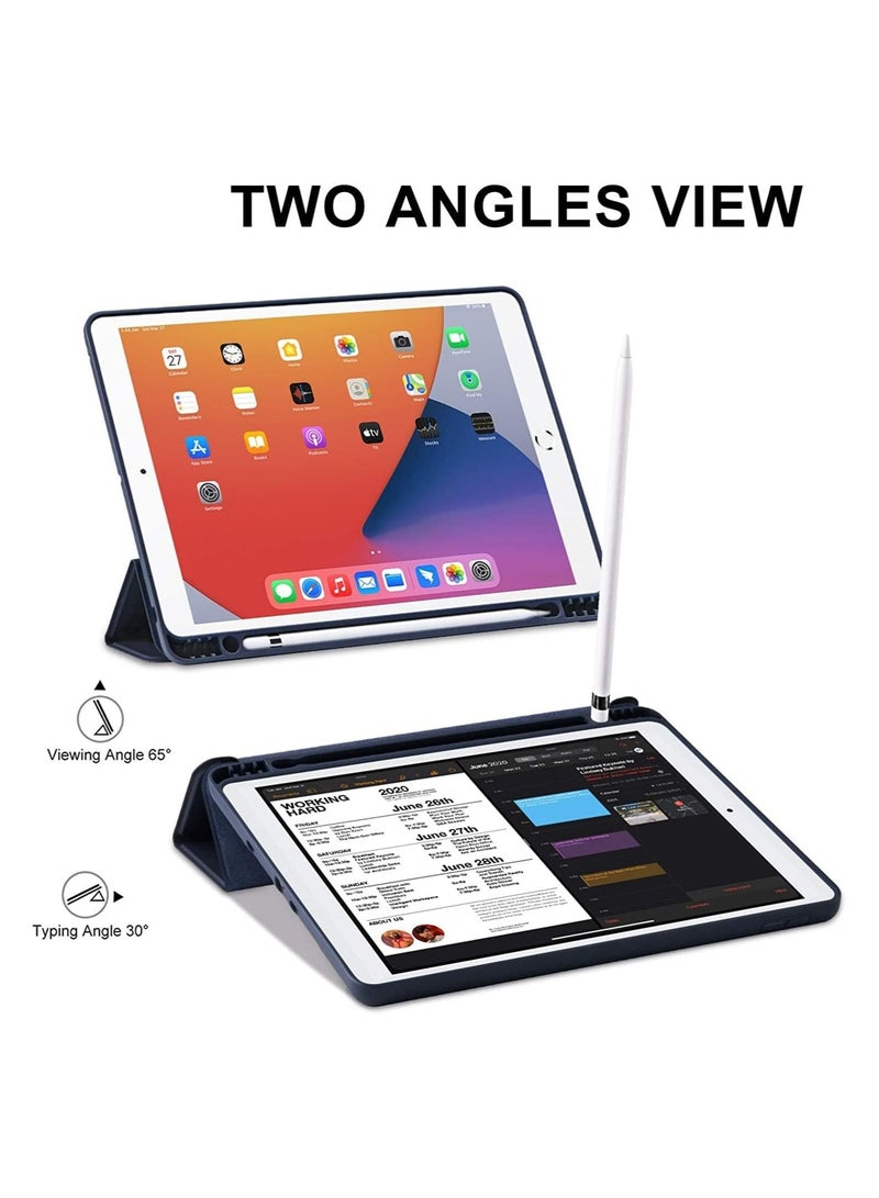 حافظة iPad من الجيل التاسع/الثامن/السابع (2021/2020/2019) حافظة iPad مقاس 10.2 بوصة مع حامل قلم [وضع السكون/التنشيط] أغطية حماية ذكية بحامل مغناطيسي خلفي ناعم من مادة TPU رفيعة - Image 4