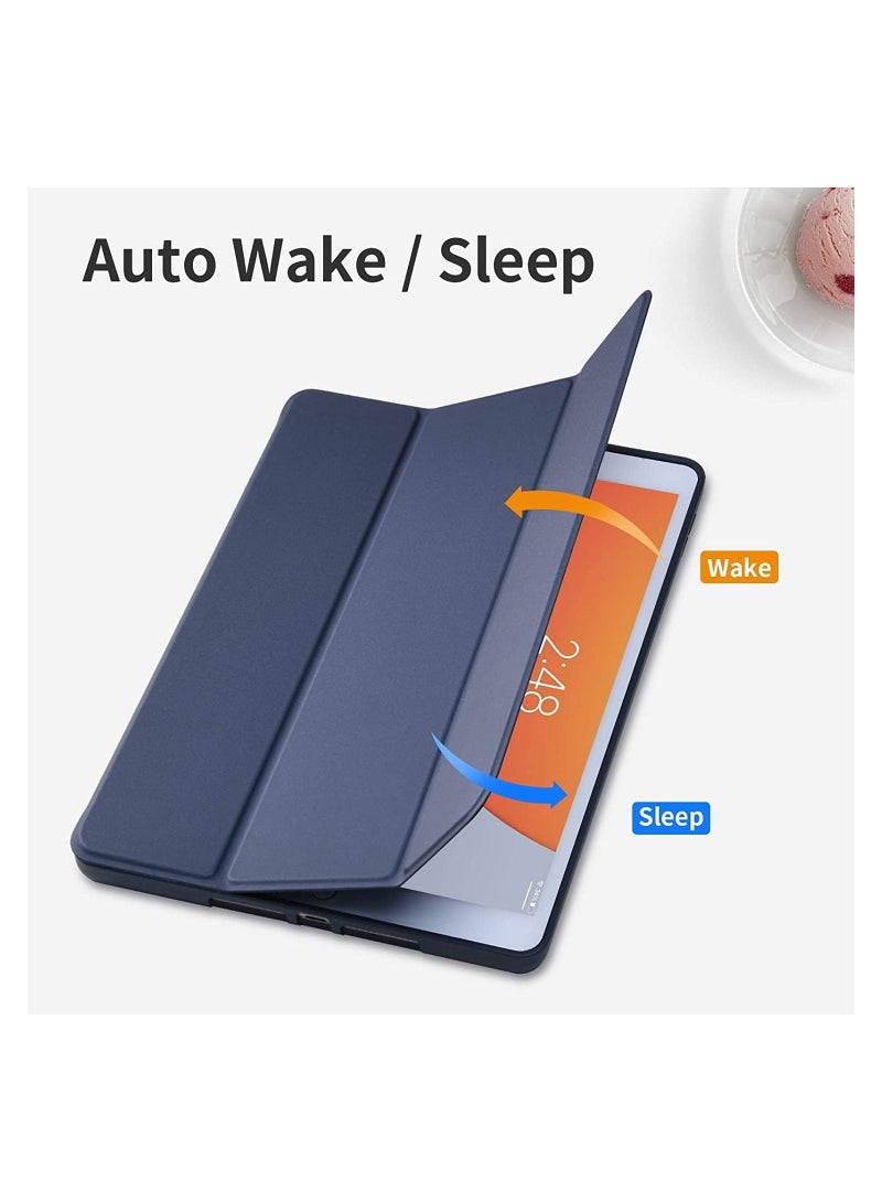 حافظة iPad من الجيل التاسع/الثامن/السابع (2021/2020/2019) حافظة iPad مقاس 10.2 بوصة مع حامل قلم [وضع السكون/التنشيط] أغطية حماية ذكية بحامل مغناطيسي خلفي ناعم من مادة TPU رفيعة - Image 3