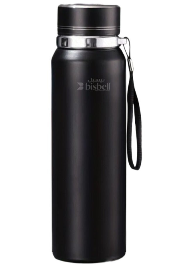 Bisbell Stainless Steel Insulated Water Bottle, Portable Design for Outdoor Sports, Black, BB2642  - Image 1