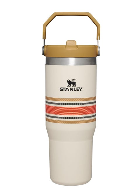 STANLEY IceFlow Stainless Steel Tumbler with Straw - Vacuum Insulated Water Bottle for Home, Office, or Car - Reusable Cup with Leak-Resistant Flip Straw, Keeps Drinks Cold for 12 Hours or Iced for 2 Days, 30 oz Cream Mesh