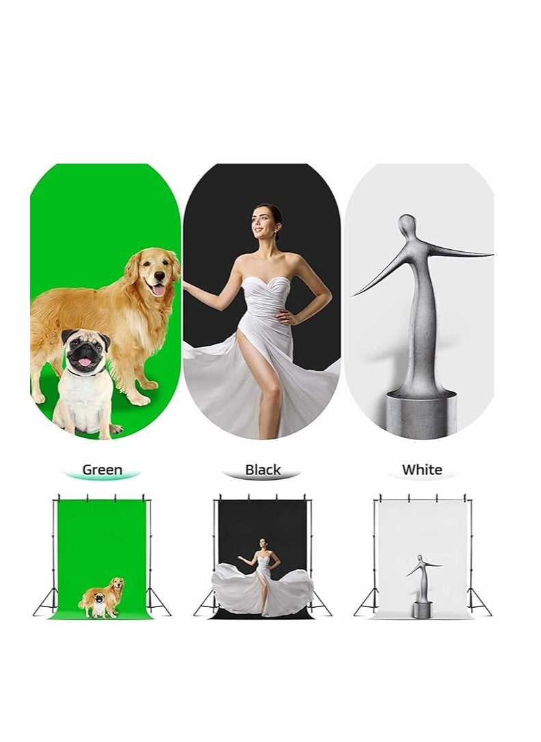 Cool Baby - Backdrop Stand Kit with 3pcs Backdrops Photography Backdrop Support System Adjustable Photo Background Screen Stand - Image 1