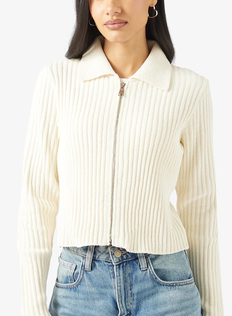 ONLY  Onlelly Life Polo Zip Up Long Sleeve Cardigan for Women | Best Price UAE