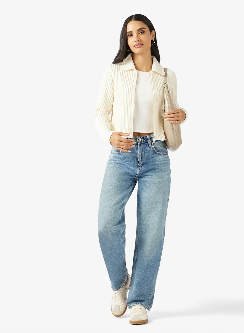 ONLY  Onlelly Life Polo Zip Up Long Sleeve Cardigan for Women | Best Price UAE