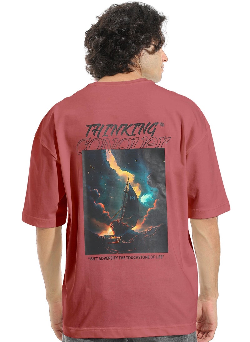 M&K Conquer Oversize T-Shirt Burgundy - Image 4