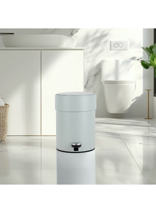 DANUBE HOME Falcon 5L Pedal Bin Cowl Neck with Inner Bucket – Modern Foot-Operated Trash Can for Kitchen, Office, Bathroom, Home – Durable, Stainless Steel Pedal Bin Blue 21.3 X 28.3 HCM  - Image 1