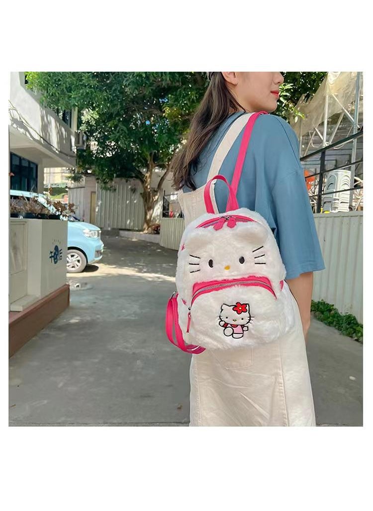 Hello Kitty Cartoon Plush Backpack Student Sweet Style Large Capacity Backpack Anime Backpack  - Image 5