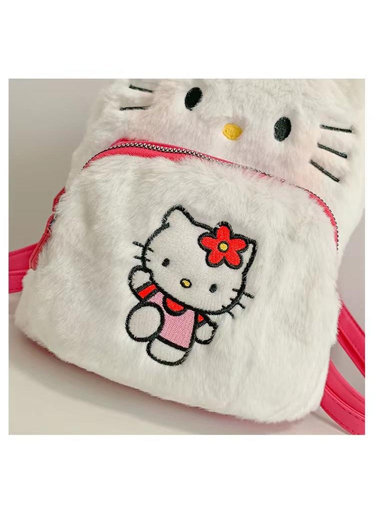 Hello Kitty Cartoon Plush Backpack Student Sweet Style Large Capacity Backpack Anime Backpack  - Image 3