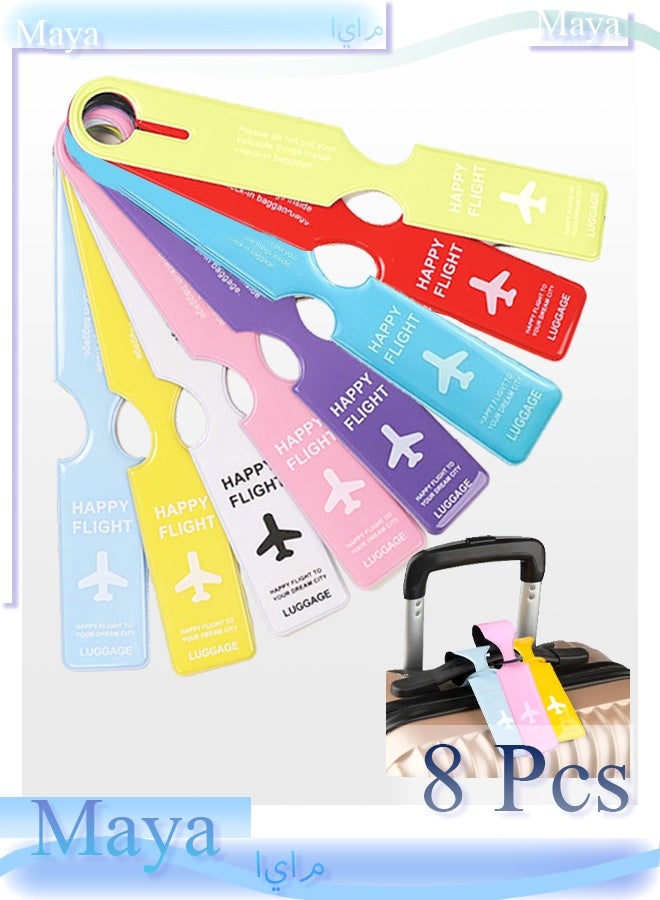 8 قطع من علامات الأمتعة لحقائب السفر، علامات سفر للأمتعة، علامات حقيبة اليد مع اسم وبطاقة هوية لتحديد حقيبتك بسهولة - Image 1