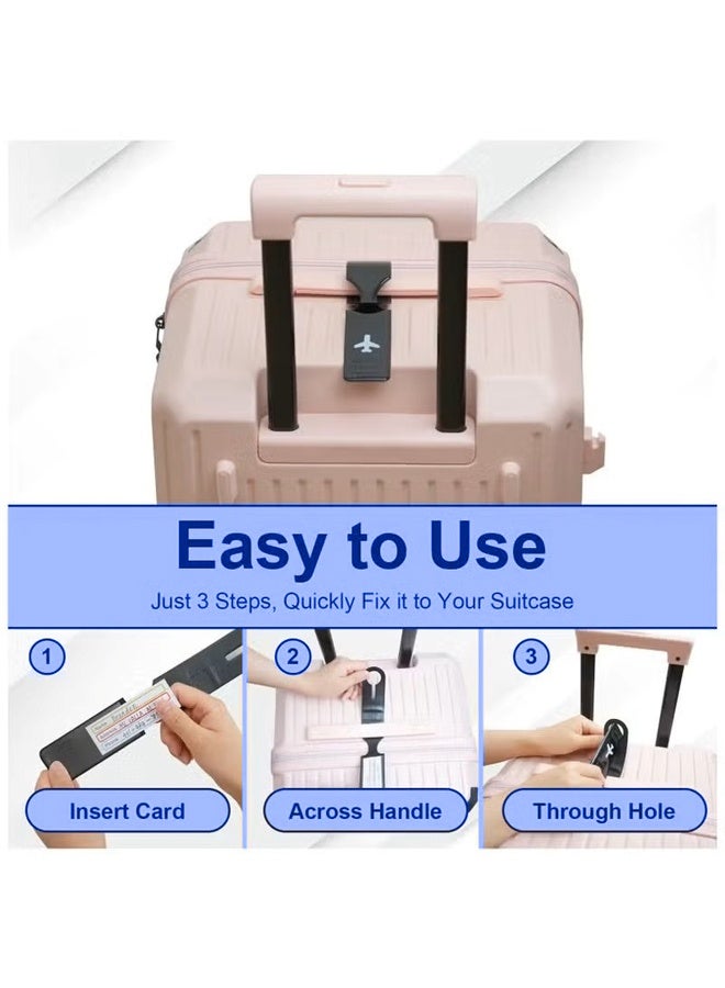 8 قطع من علامات الأمتعة لحقائب السفر، علامات سفر للأمتعة، علامات حقيبة اليد مع اسم وبطاقة هوية لتحديد حقيبتك بسهولة - Image 5